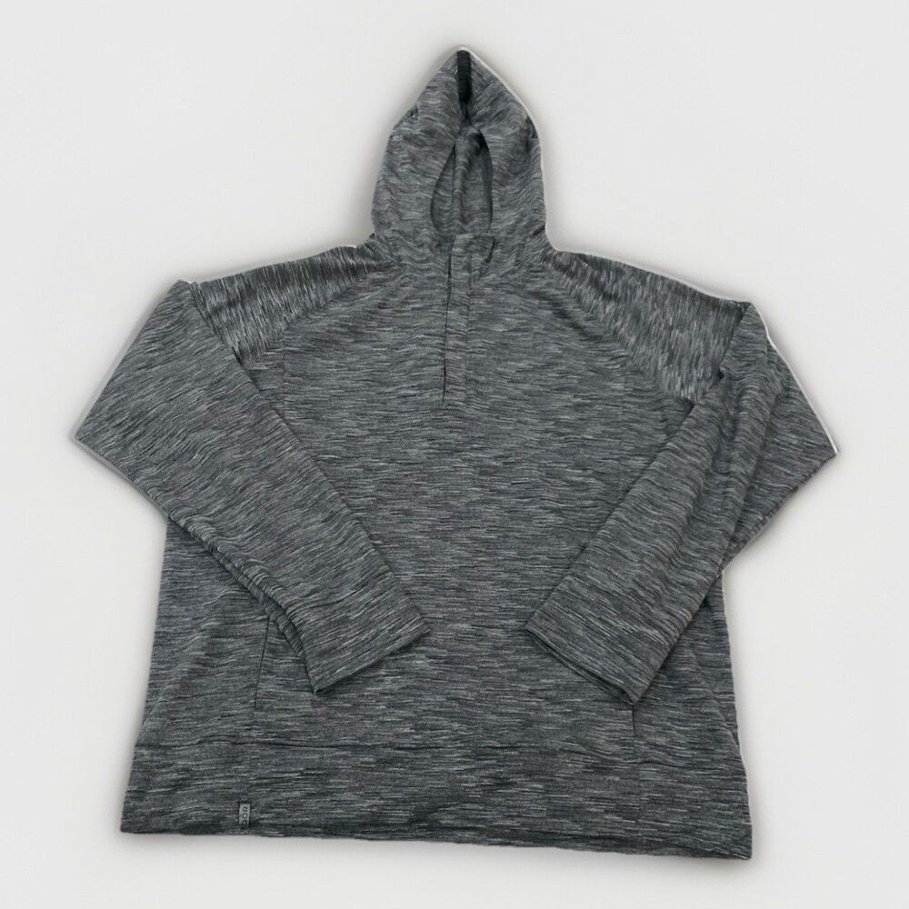 QOR Men’s Hoodie Pullover 1/4 Zip Gray Long Sleeve Size Large Active Golf Jacket